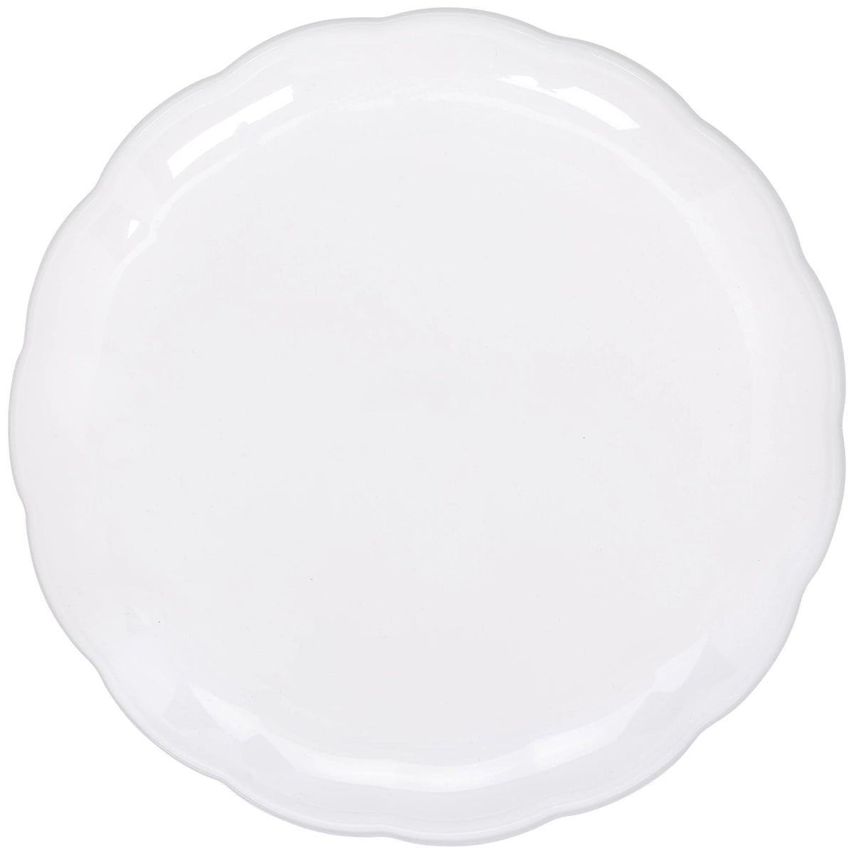Elegant White Scalloped 12 Plastic Tray - Pack of 3