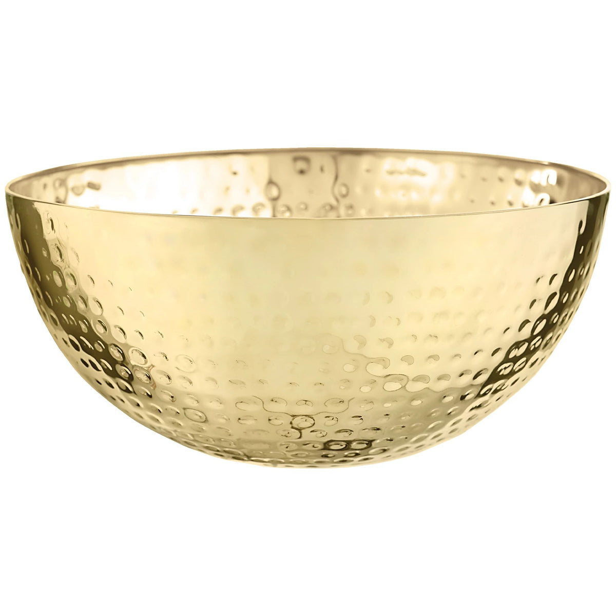 Gold Stainless Steel Hammered Bowl, 11-in - Case of 6