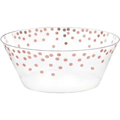 Elegant Rose Gold Dots Plastic Serving Bowl - Pack of 12
