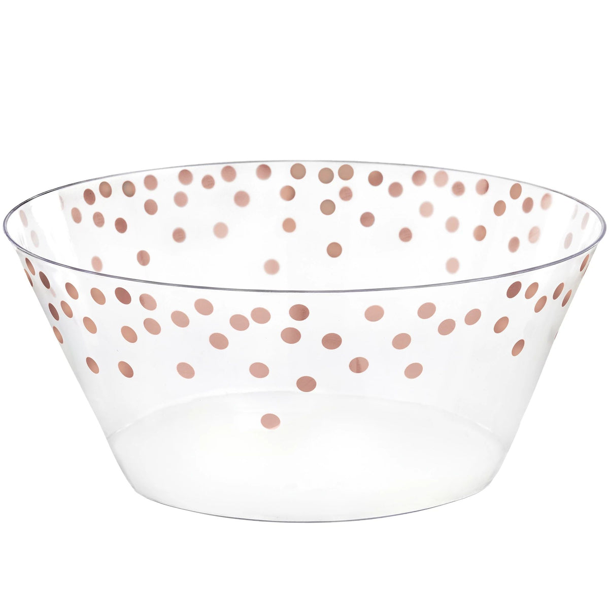 Rose Gold Polka Dot Large Plastic Serving Bowl - Case of 48