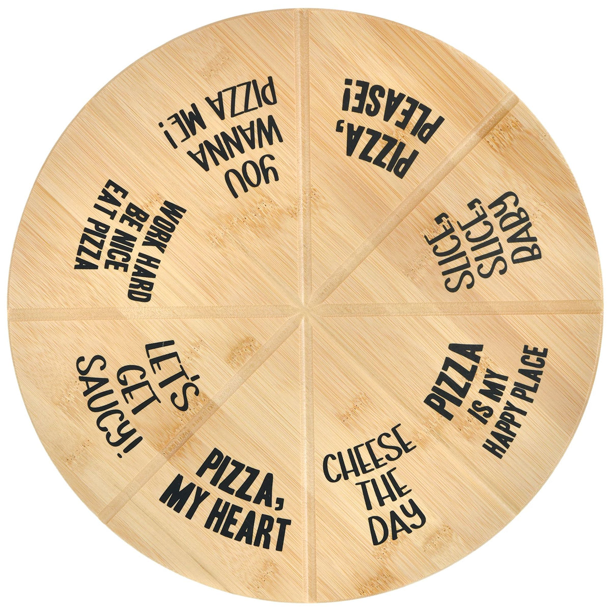 Round Bamboo Pizza Serving Platter, Beige - Case of 12