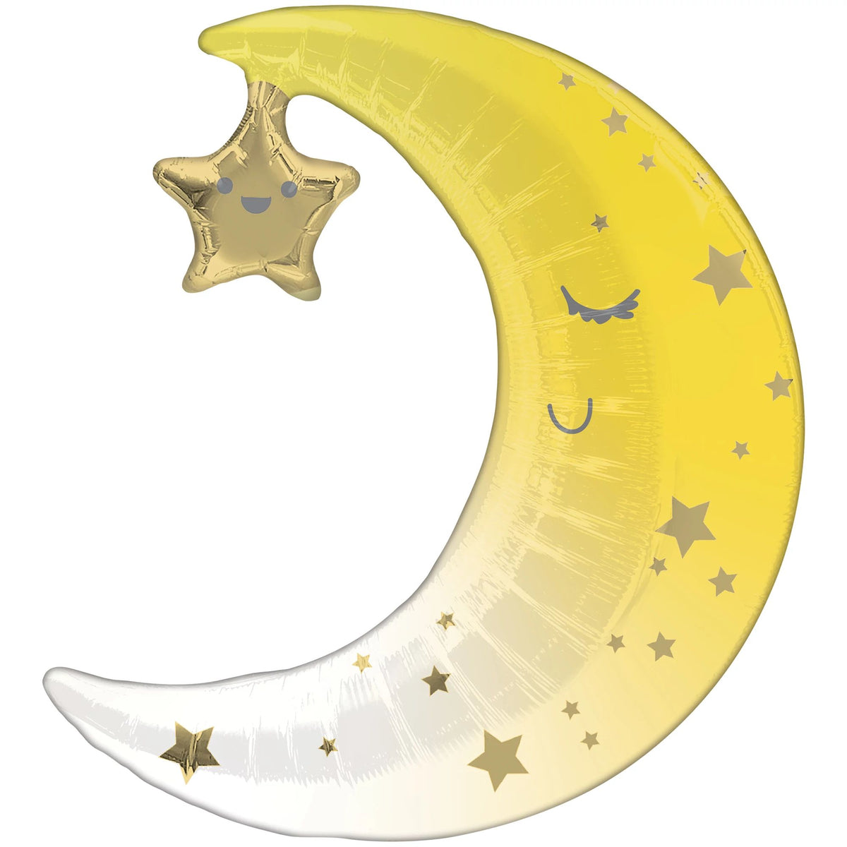 Crescent Moon and Star Metallic Foil Balloon - Case of 100
