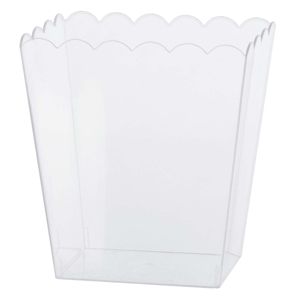 Clear Scalloped Edge Plastic Container, 55 Oz - Pack of 4