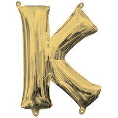 Gold Metallic Letter K Balloon - Pack of 5
