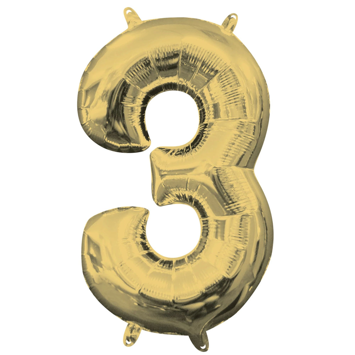 Gold Number 3 Foil Balloon - Case of 70