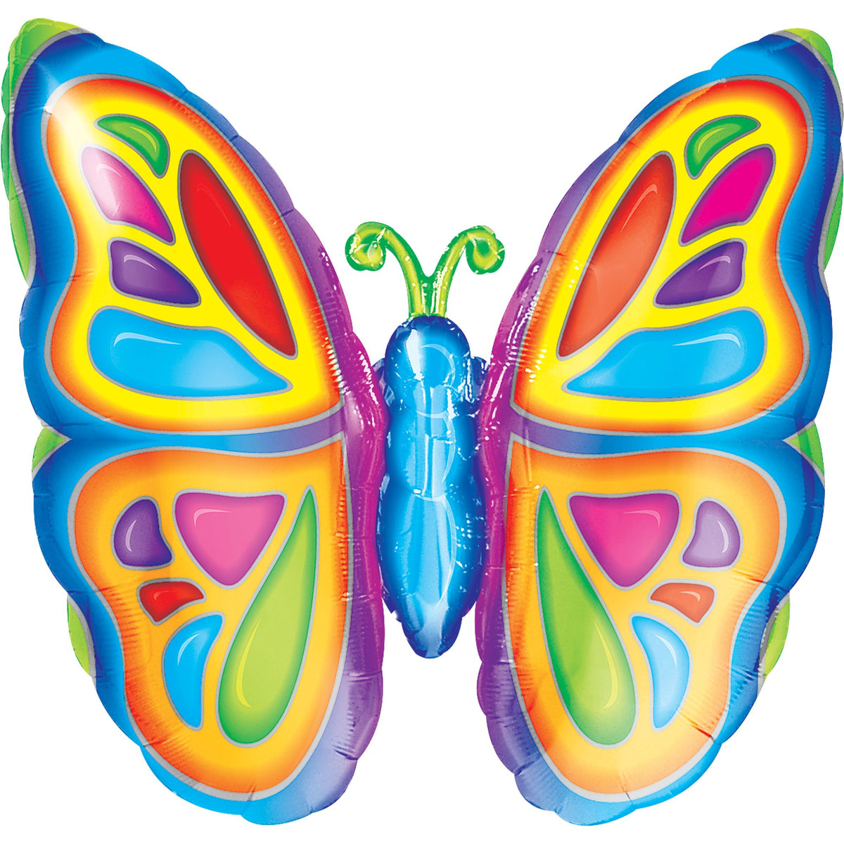 Vibrant Butterfly Foil Super Shape Balloon - 26 Inch - Pack of 5