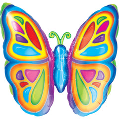 Vibrant Butterfly Foil Super Shape Balloon - 26 Inch - Case of 50