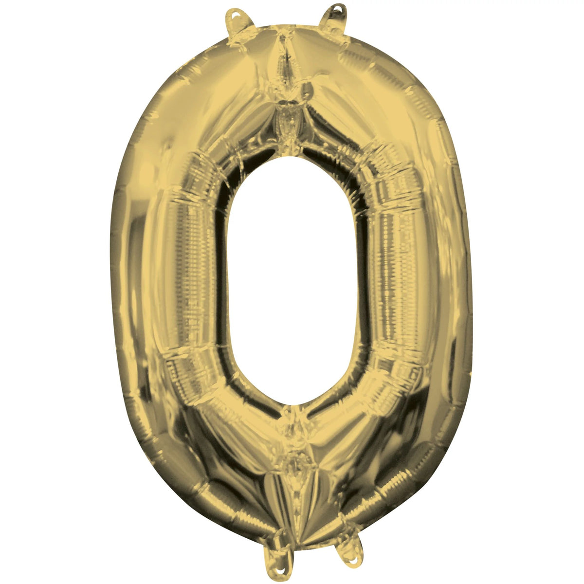 Gold Foil Number "0" Mylar Balloon Party Decoration - Case of 70
