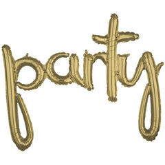 Gold Script Party Foil Balloon - Pack of 5