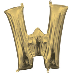 Gold Foil Letter "W" Balloon - Case of 70