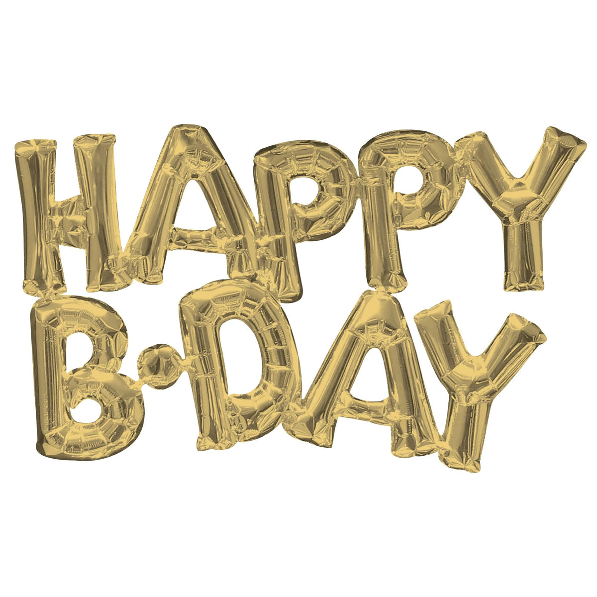 Gold Foil "Happy B-Day" Balloon - Pack of 5