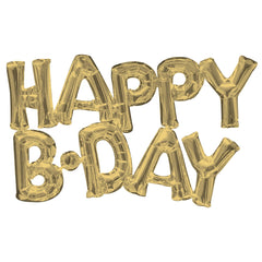 Gold Foil "Happy B-Day" Balloon - Case of 50