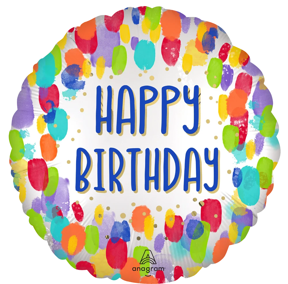 18-Inch Metallic Dot Birthday Mylar Balloon - Pack of 10