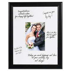 Autograph Picture Frame Decoration, Black, 12-in, for Wedding/Engagement Party - Pack of 2