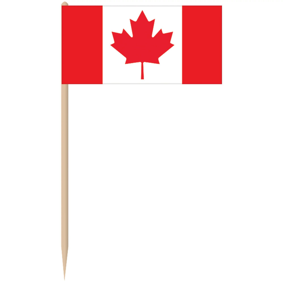 Flag Paper Party Picks, Red/White, 4-inch, 50-ct - Case of 72