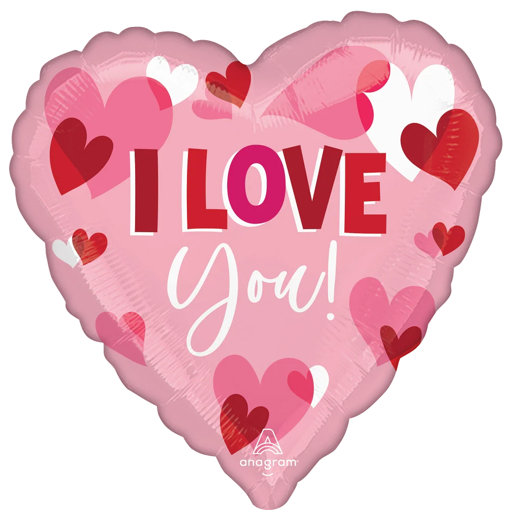 Playful Hearts Jumbo Foil Balloon - Valentine's Day - Pack of 5