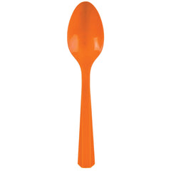 Vibrant Orange Plastic Spoons - Economy Pack - Pack of 5