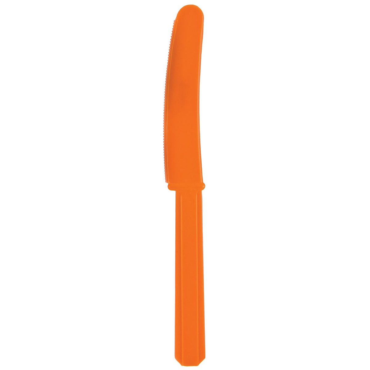 Vibrant Orange Plastic Knives - Economy Pack - Pack of 12