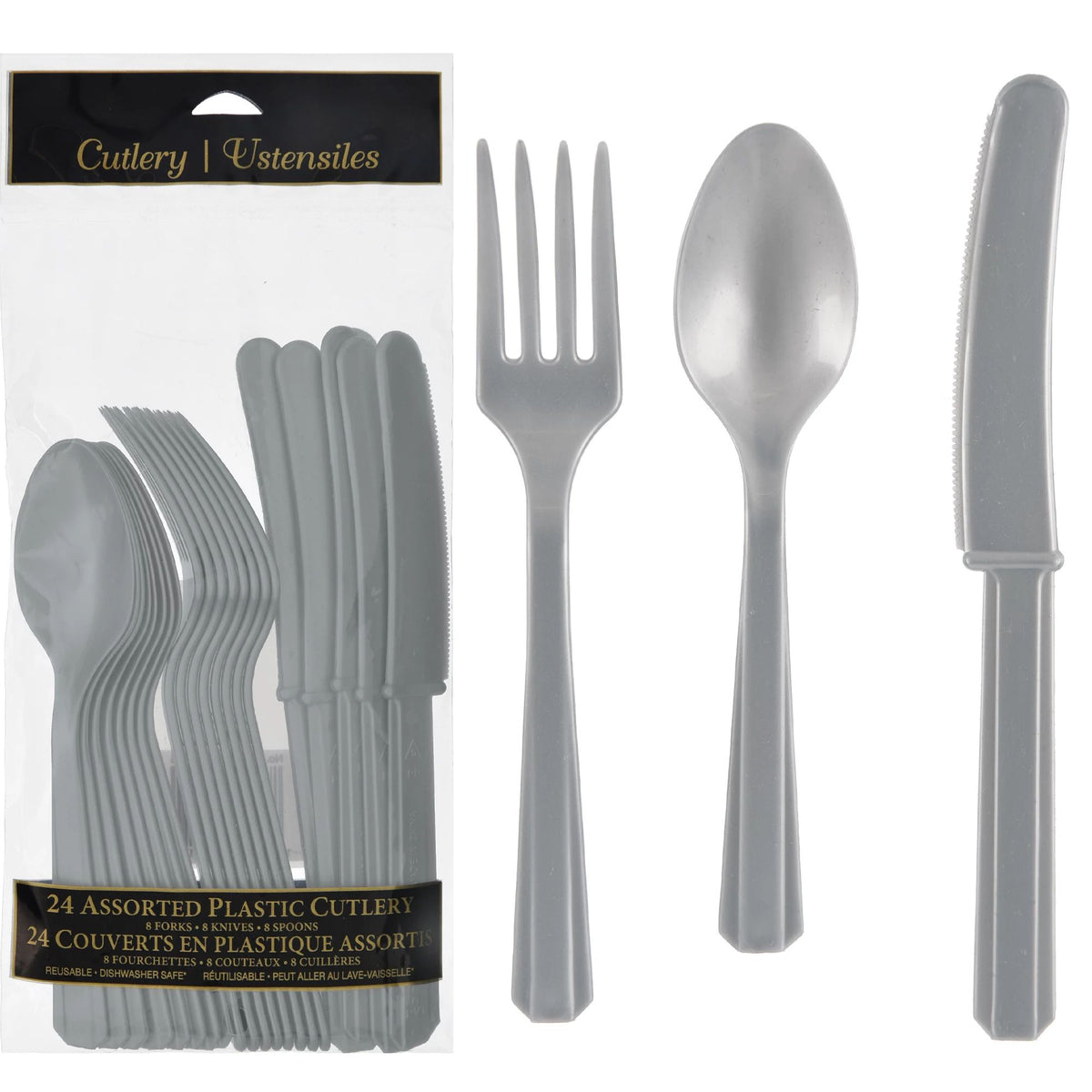 Assorted Plastic Cutlery Set - 24 Pieces - Pack of 2
