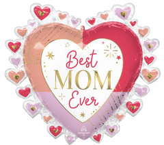 Colorful Best Mom Ever Metallic Balloon - Pack of 2