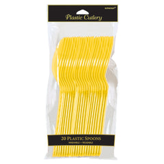 Yellow Sunshine Plastic Spoons - 20-ct - Pack of 5
