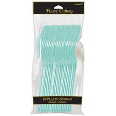 Robin's Egg Blue Plastic Spoons - 20-ct - Pack of 5