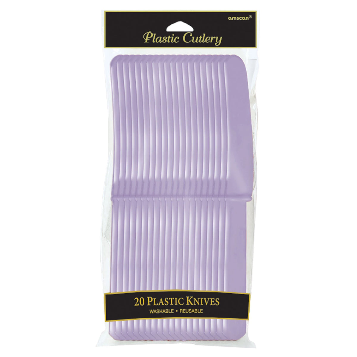 Lavender Plastic Knives - 20 Pack - Pack of 12