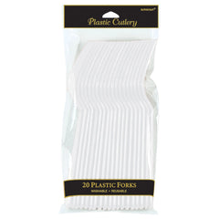 Frosty White Economy Plastic Forks - 20-ct - Pack of 5
