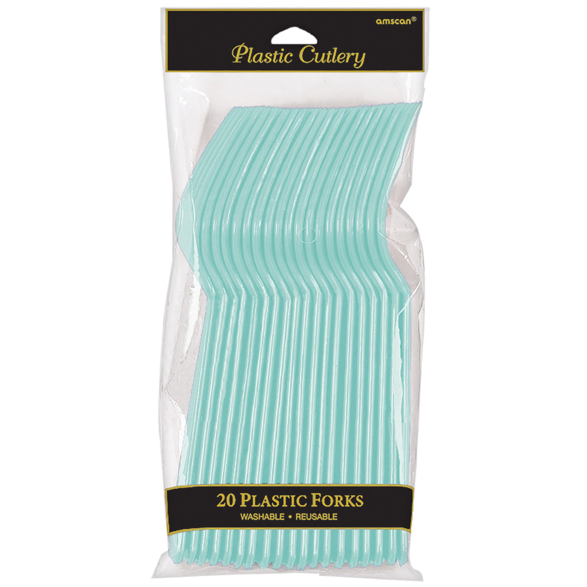 Robin's Egg Blue Economy Plastic Forks - 20-ct - Pack of 5