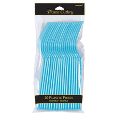 Caribbean Blue Economy Plastic Forks, 20-ct - Pack of 12