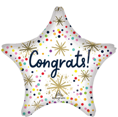 Jumbo Sprinkle Confetti Congrats Foil Balloon - Case of 50