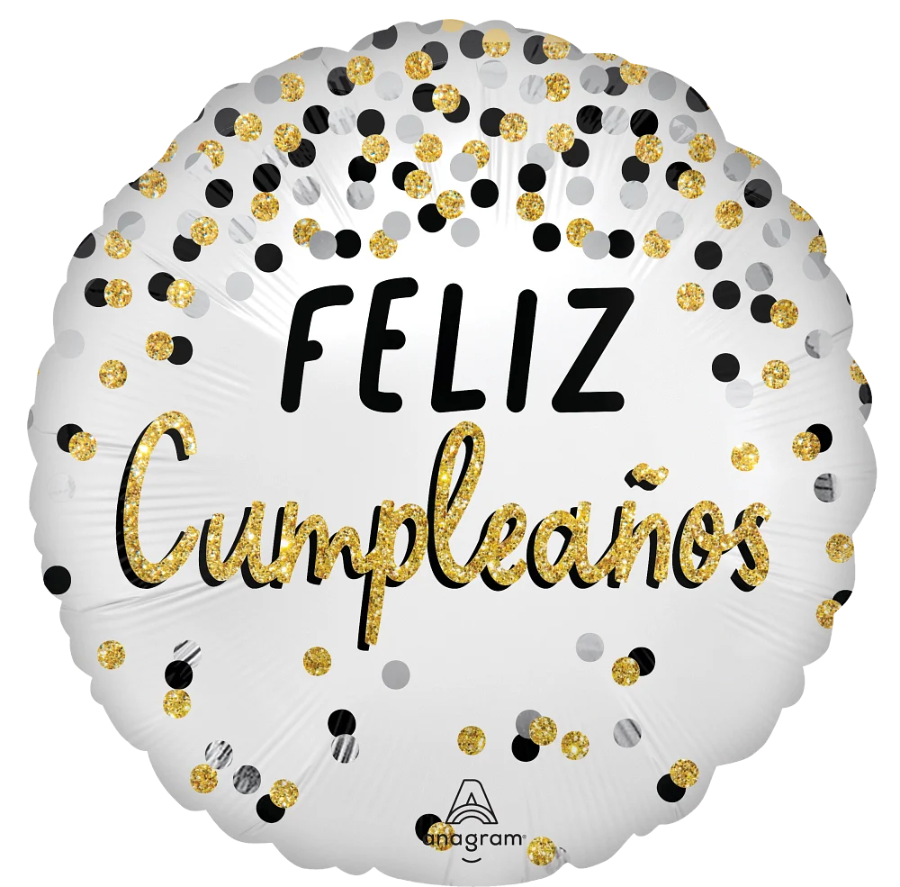 Black, Silver, and Gold Super Shape Foil Birthday Balloon - Pack of 2