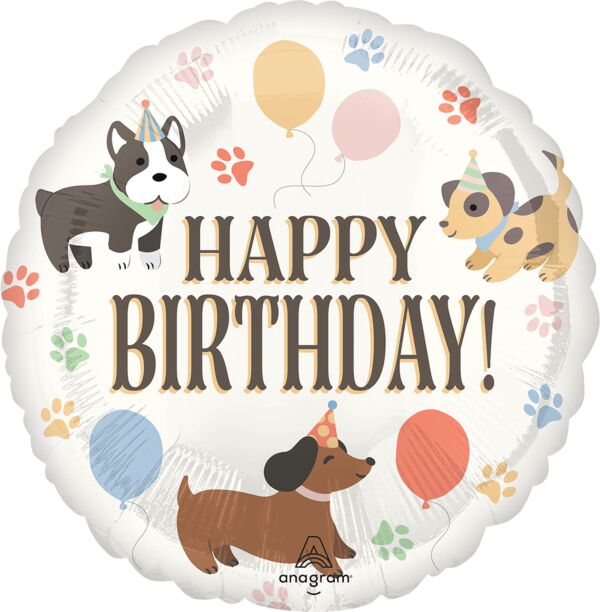 18-inch Pawesome Birthday Foil Balloon - Pack of 2