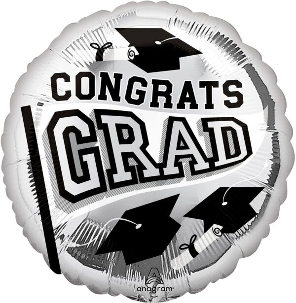 Be True to School Silver Foil Graduation Balloon - Pack of 5