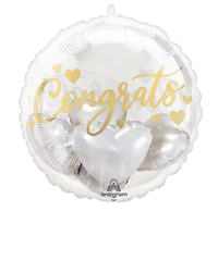 Congrats Hearts Foil Super Shape Balloon - Case of 30