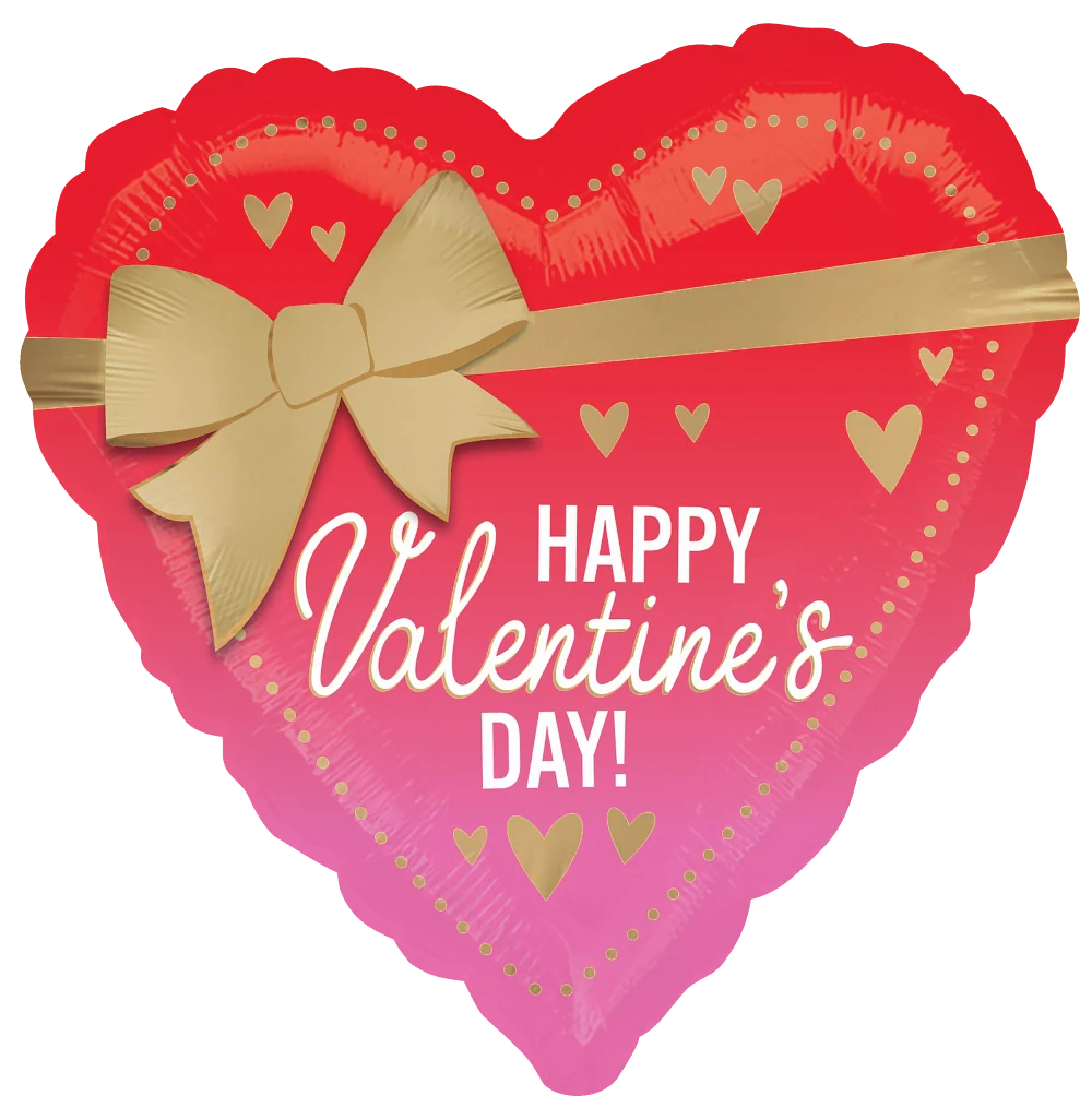 Satin Valentines Day Foil Balloon with Bow - Pack of 10