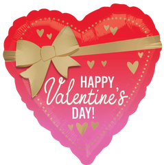 Satin Valentines Day Foil Balloon with Bow - Pack of 10