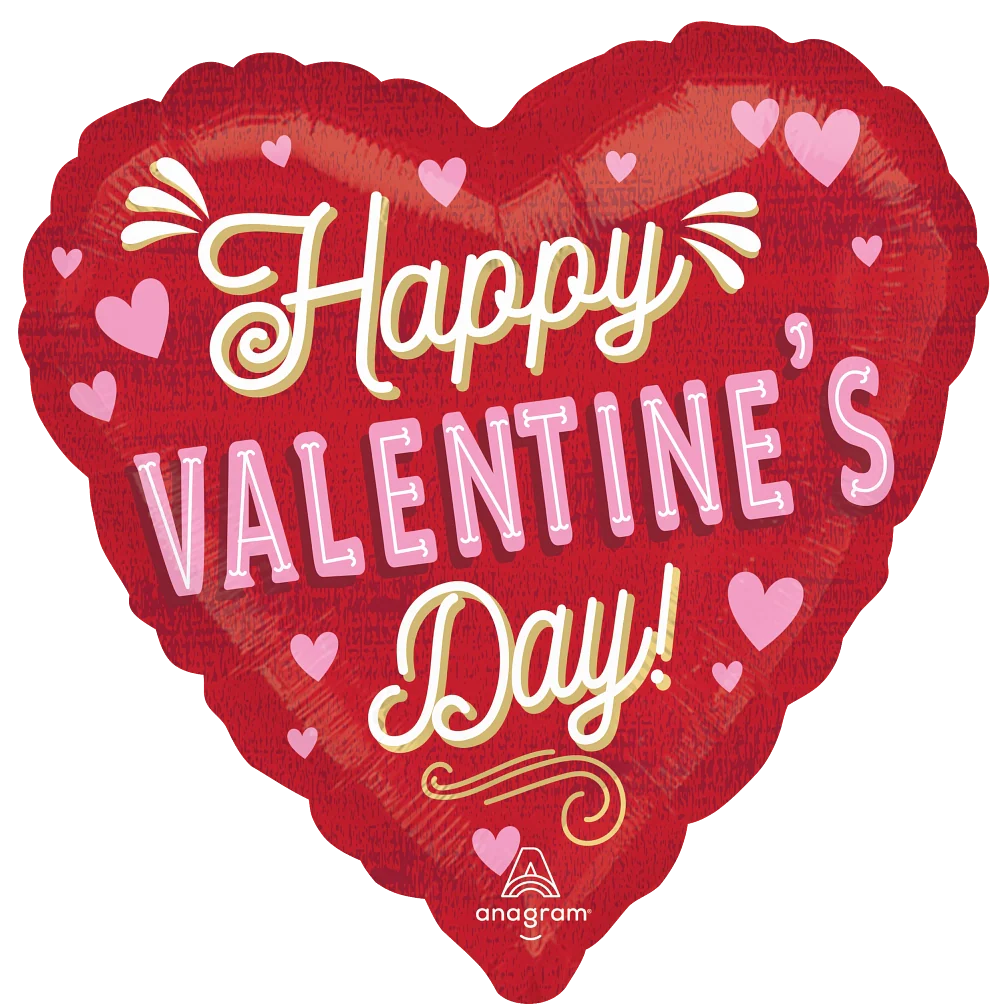 Retro Valentine Metallic Foil Balloon - Pack of 10