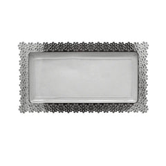 6 In. x 14 In. Silver Edged Flower Tray | 6 Count