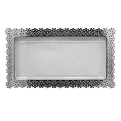 8 In. x 15 In. Silver Edged Flower Tray | 6 Count