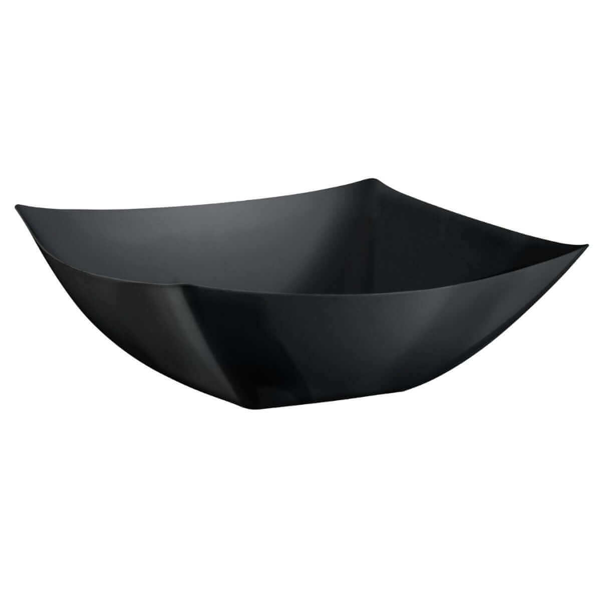128 Oz. | Black Square Plastic Serving Bowl | 24 Count - Yom Tov Settings