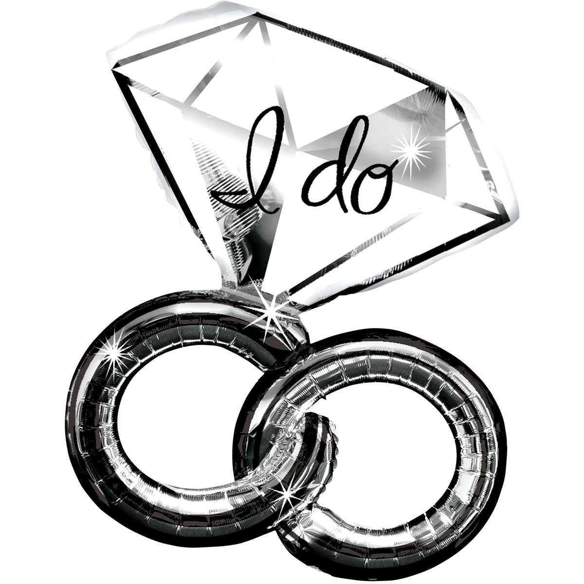 Giant Foil Wedding Ring Balloon with I Do Design - Pack of 5