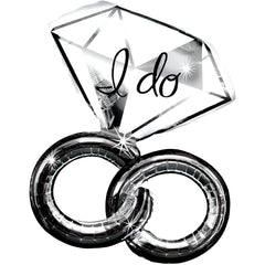 Giant Foil Wedding Ring Balloon with I Do Design - Pack of 5