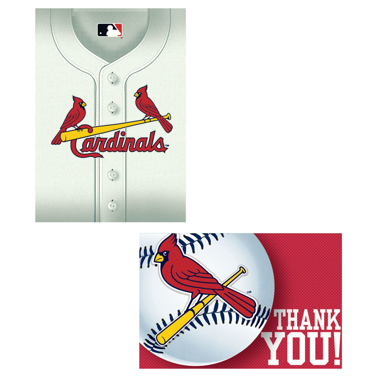St. Louis Cardinals MLB Invitation & Thank You Card Set - Case of 48