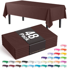 Brown Plastic Table Covers | 48 Count