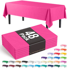 Cerise Plastic Table Covers | 48 Count