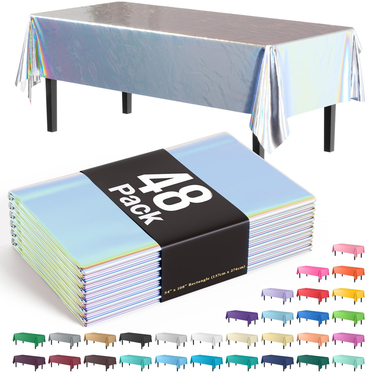 Iridescent Table Covers | 48 Count