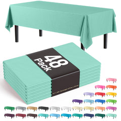 Mint Plastic Table Covers | 48 Count