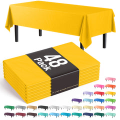 Yellow Plastic Table Covers | 48 Count