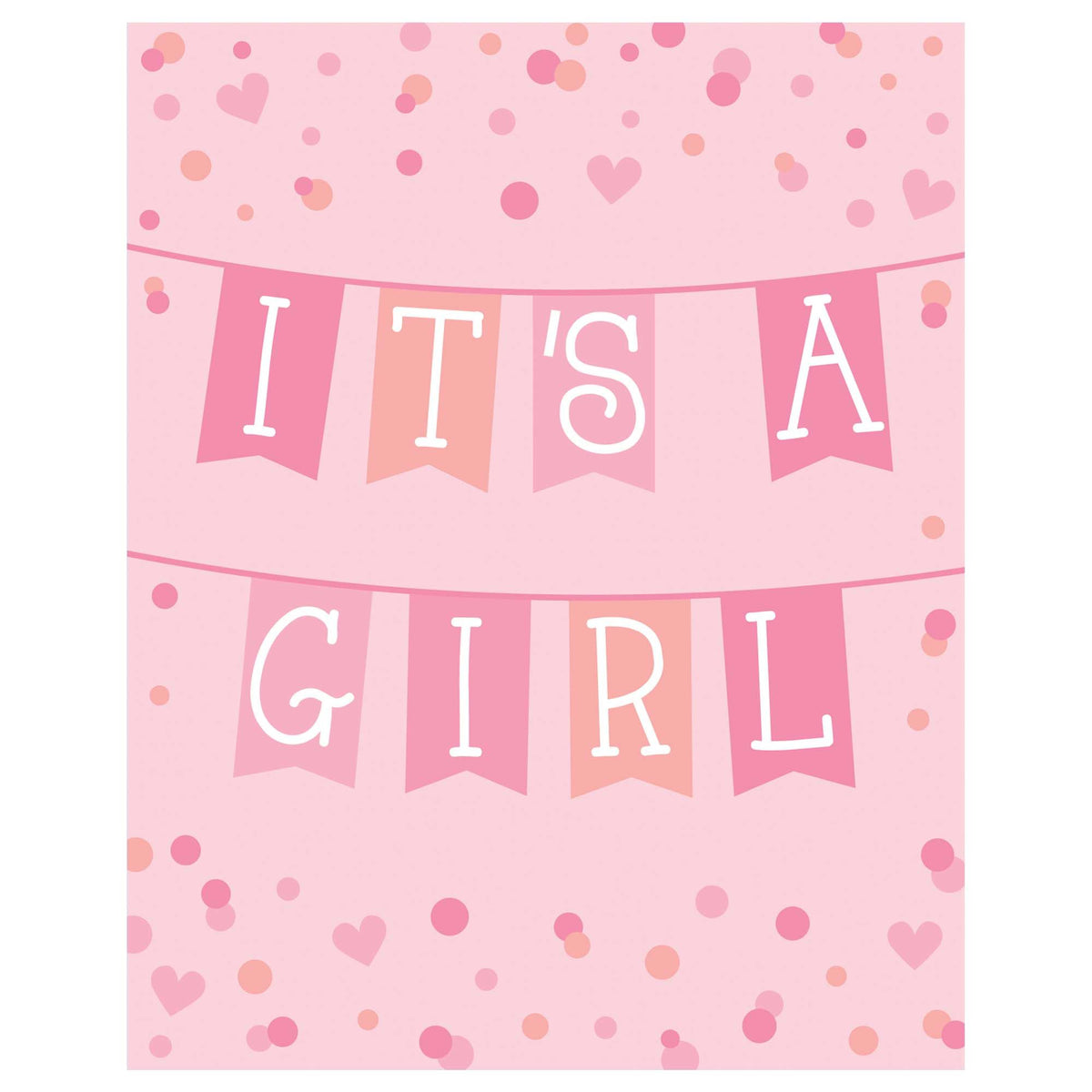 It's a Girl Baby Shower Invitation Card, 8-ct - Pack of 4